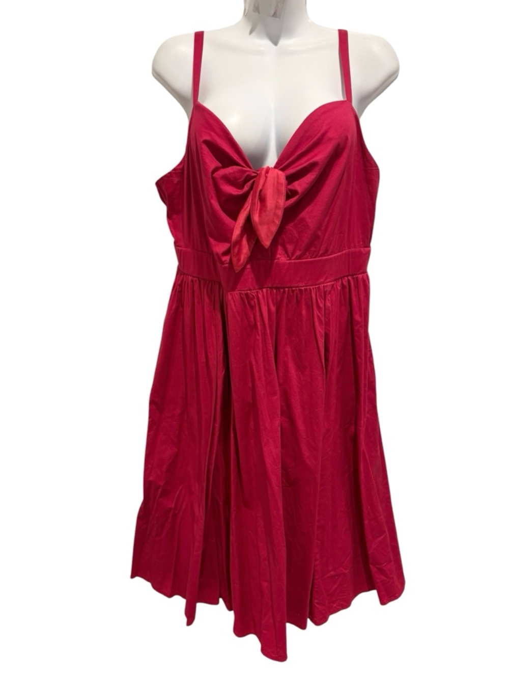 TORRID Mini Poplin Tie-Front Skater Dress Berry Size 0/L - Picture 2 of 13